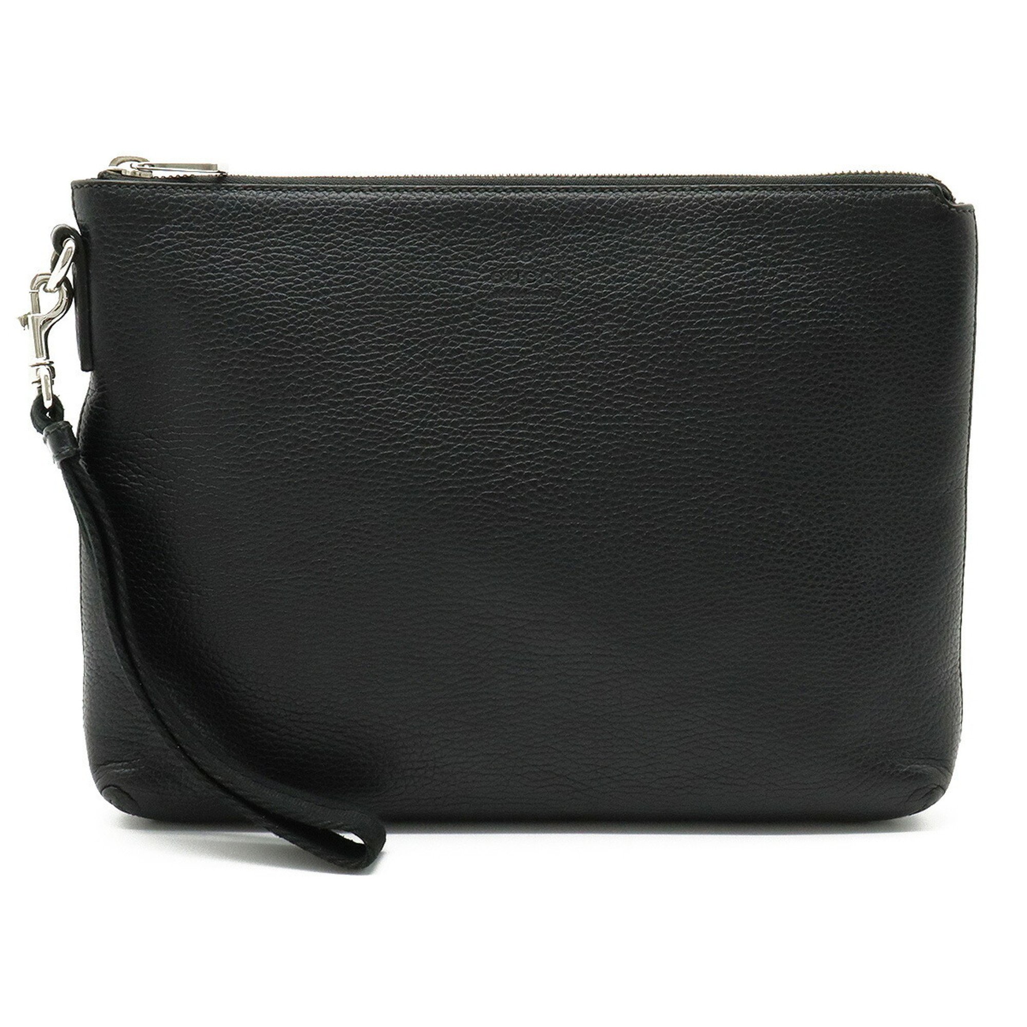 Gucci Cosmopolis Second Bag Clutch Leather Black 387075